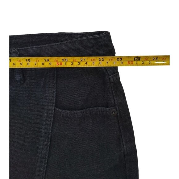 Asymmetrical Black Denim Skort With Frayed Hem & Pockets By Highway Jeans 24. - Picture 7 of 8